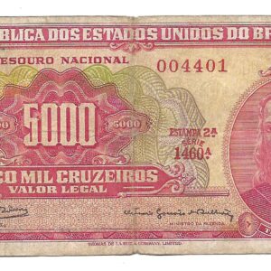 Brasil 5000 Cruzeiros 1964 P182c MB-