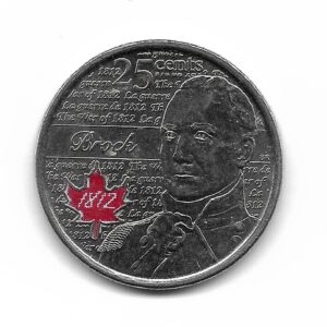Canada 25 Cents 1812-2012 Esmaltada Conmemorativa Guerra de 1812 SC