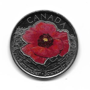 Canada 25 Cents 2015 Esmaltada Amapola KM510 SC