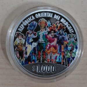 Uruguay 1.000 Pesos de Plata 2020 Esmaltada LA MURGA KM153 Proof en Capsula