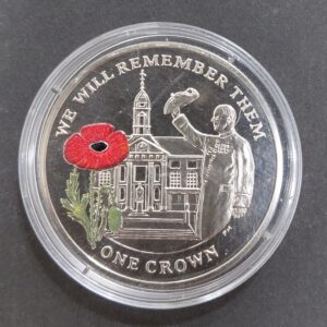 Islas Malvinas 1 Corona 2014 Centenario de la Primera Guerra Mundial Esmaltada KM177.1 Proof