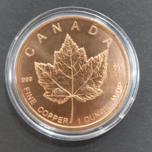 Canada Onza de Cobre .999 Mapple Leaf en Capsula SC