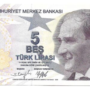 Turquia 5 Liras 2009 P222bc EXC+