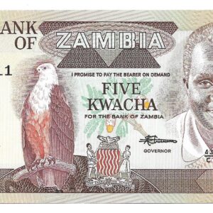 Zambia 5 Kwacha 1986-88 P25c SC