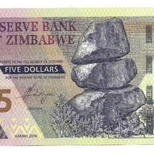 Zimbabwe 5 Dolares 2019 P102 SC