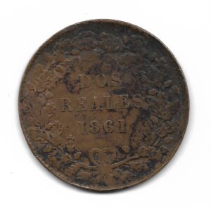 Buenos Aires 2 Reales 1861 CJ24.1 MB+
