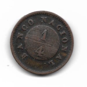 Buenos Aires 1/4 Real 1827 Reverso Girado CJ13 MB+