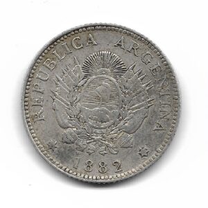 Argentina 20 Centavos de Plata 1882 CJ19.4 MB+