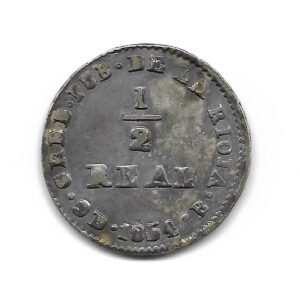 La Rioja 1/2 Real de Plata 1854 CJ73.6 MB+