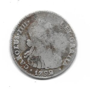 Potosi 1 Real de Plata 1792 P.R Carlos IIII CJ40.2.2 Busto Grande B-