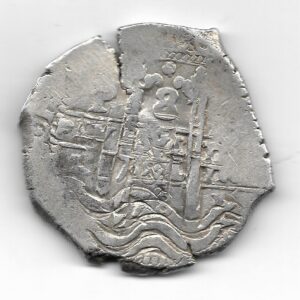 Potosi 8 Reales Macuquino de Plata 1678 Doble Fecha Carlos II KM26 MB+