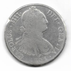 Potosi 8 Reales de Plata 1801 P.P Carlos IIII CJ40.12 EXC-
