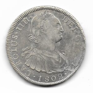 Potosi 8 Reales de Plata 1802 P.P Carlos IIII CJ40.13 EXC-