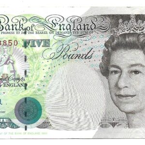 Gran Bretaña 5 Libras 1991-98 P382b MB+