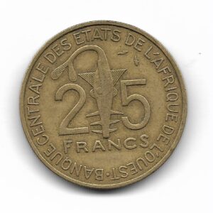 Africa del Oeste 25 Francos 1984 Conmemorativa F.A.O KM9 MB