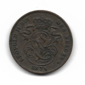 Belgica 2 1/2 Centimes 1874 KM35.1 MB+
