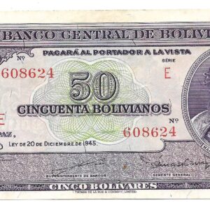 Bolivia 50 Bolivianos 1945 P141 SC