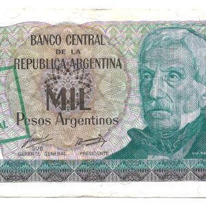 1000 Pesos Argentinos Resellado a 1 Austral Bottero 2701 Alonso-Concepcion MB-