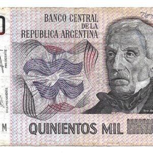 Argentina 500.000 Australes Transitorio Gonzales Fraga-Gonzales Bottero 2897 MB-