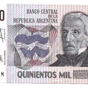 Argentina 500.000 Australes Transitorio Gonzales Fraga-Gonzales Bottero 2897 SC