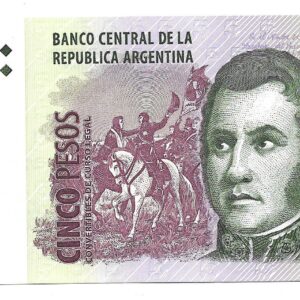 5 Pesos Convertibles con Leyenda serie A Bottero 3301 Pou-Ruckauf SC