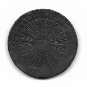 Confederacion Argentina 2 Centavos 1854 CJ2.1 B-