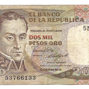 Colombia 2000 Pesos Oro 17-12-1985 P430c MB