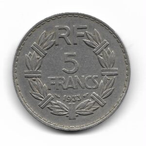 Francia 5 Francos 1933 KM888 MB+