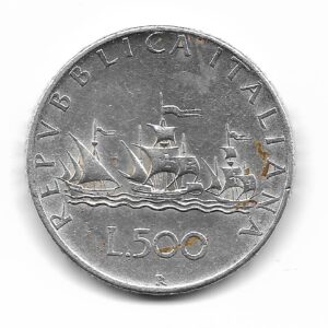 Italia 500 Liras de Plata 1958 KM98 MB+