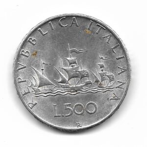 Italia 500 Liras de Plata 1966 KM98 EXC-