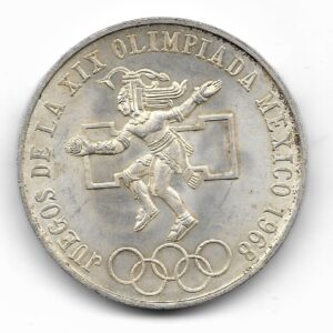 Mexico 25 Pesos de Plata 1968 Conmemorativa Juegos Olimpicos KM479.1 SC