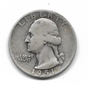 Estados Unidos 1/4 Dolar de Plata 1951D KM164 MB