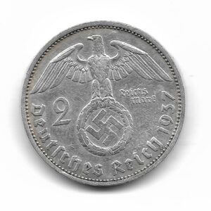 Alemania 2 Reichsmark de Plata 1937F KM93 MB+