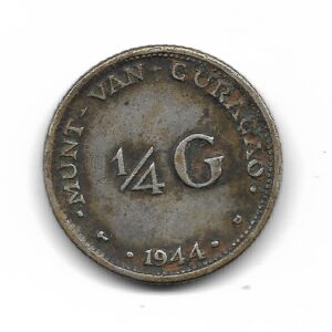 Curazao 1/4 Gulden de Plata 1944 KM44 MB