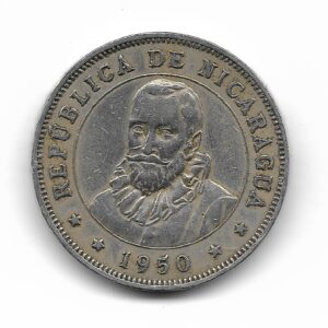 Nicaragua 50 Centavos 1950 KM19.1 MB+