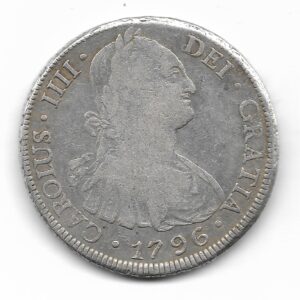 Potosi 8 Reales de Plata 1796 P.P Carlos IIII CJ40.7 MB+