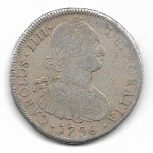 Potosi 8 Reales de Plata 1796 P.P Carlos IIII CJ40.7 MB
