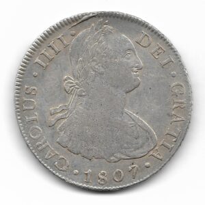 Potosi 8 Reales de Plata 1807 P.J Carlos IIII CJ40.18 MB+