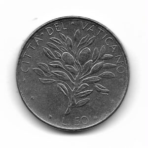 Vaticano 50 Liras 1973 Papa Pablo VI Y121 SC