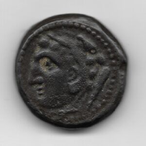 España Iberica As de Gades, Cabeza de Melkart (Hercules) con Piel de Leon y 2 Atunes siglo II A.C