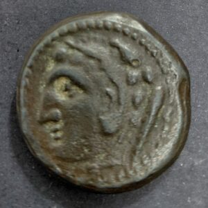 España Iberica As de Gades Punica, Cabeza de Melkart (Hercules) con Piel de Leon y 2 Atunes siglo II A.C