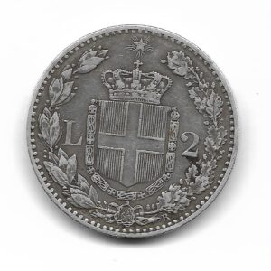 Italia 2 Liras de Plata 1883 KM23 MB+
