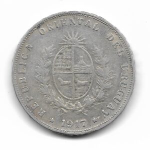 Uruguay 50 Centesimos de Plata 1917 KM22 MB