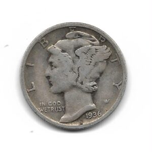 Estados Unidos Dime de Plata 1936 KM140 MB