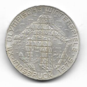 Austria 100 Schilling de Plata 1976 Juegos Olimpicos de Invierno Insbruck Esqui KM2928 EXC