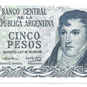 Argentina 5 Pesos Ley serie B Cairoli-G. Morales Bottero 2328a SC