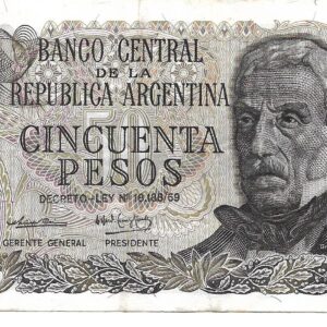 Argentina 50 Pesos Ley serie A Cairoli-G. Morales Bottero 2369 MB