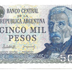 Argentina 5.000 Pesos Ley serie B Lopez-G. del Solar Bottero 2476 SC