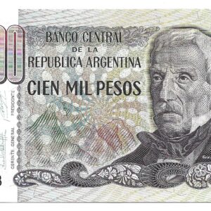 Argentina 100.000 Pesos Ley serie B Lopez-Diz Bottero 2504a EXC+