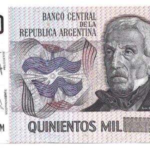Argentina 500.000 Australes Transitorio Gonzales Fraga-Gonzales Bottero 2897 SC